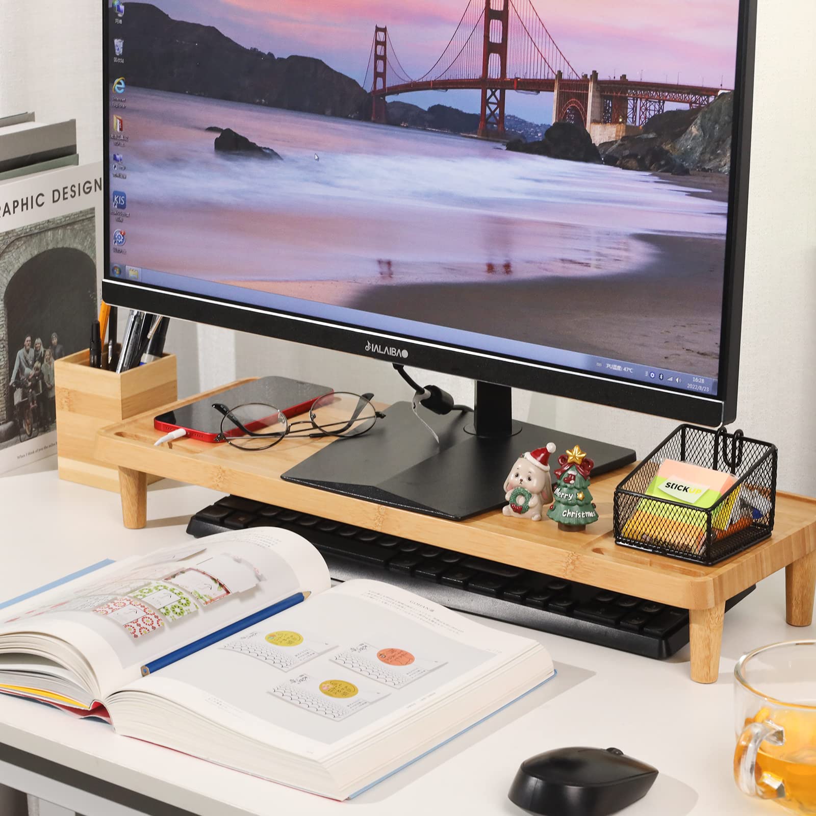 Amazon | 良木工房(YOSHIKI) ノートパソコンスタンド モニター台 竹製